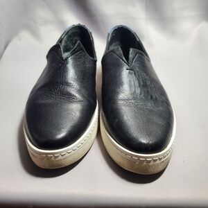 Franco Sarto Avant Shoe Womens Sneaker Black Slip On Casual Leather US 8M